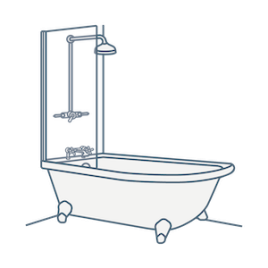 iconography image of a freestanding shower bath