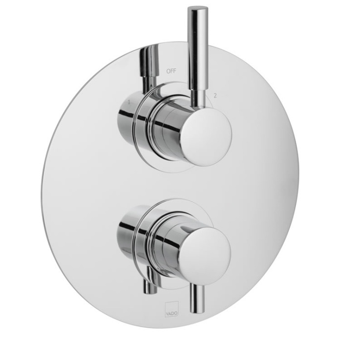Cutout image of Vado Origins Twin-Outlet Thermostatic Shower Valve