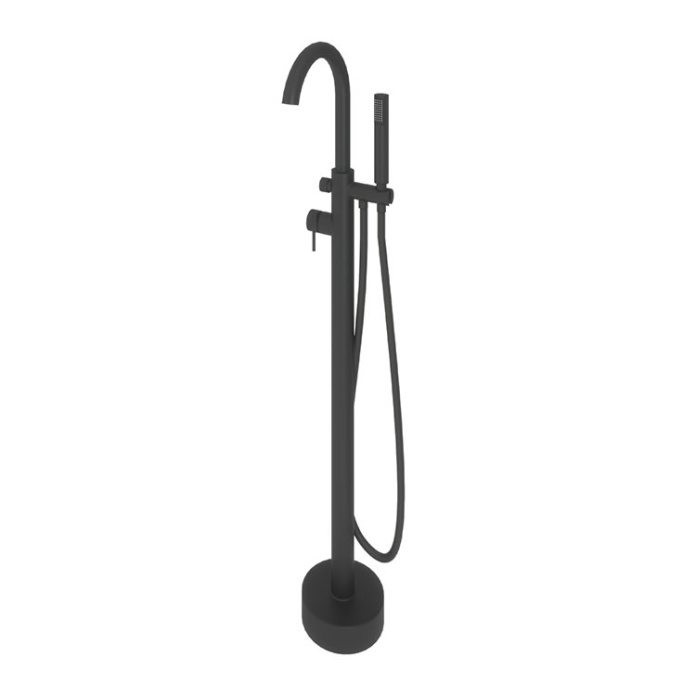 Product Cut out image of the Abacus Iso Matt Black Freestanding Bath Shower Mixer