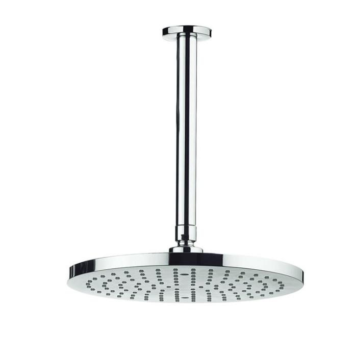 Product Cut out image of the Crosswater Fusion 250mm Round Shower Head & Ceiling Arm