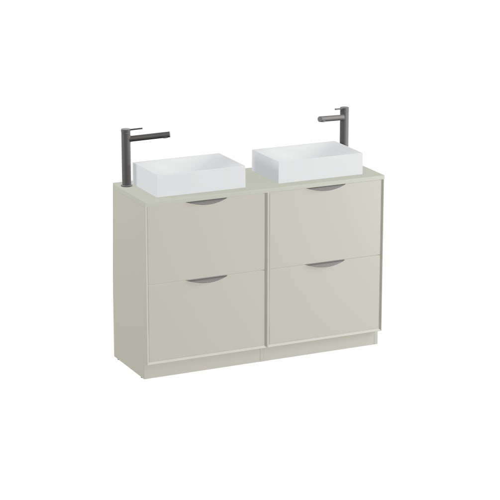 Vado Safari Smooth 1200mm Cashmere Floorstanding Vanity Unit & Worktop