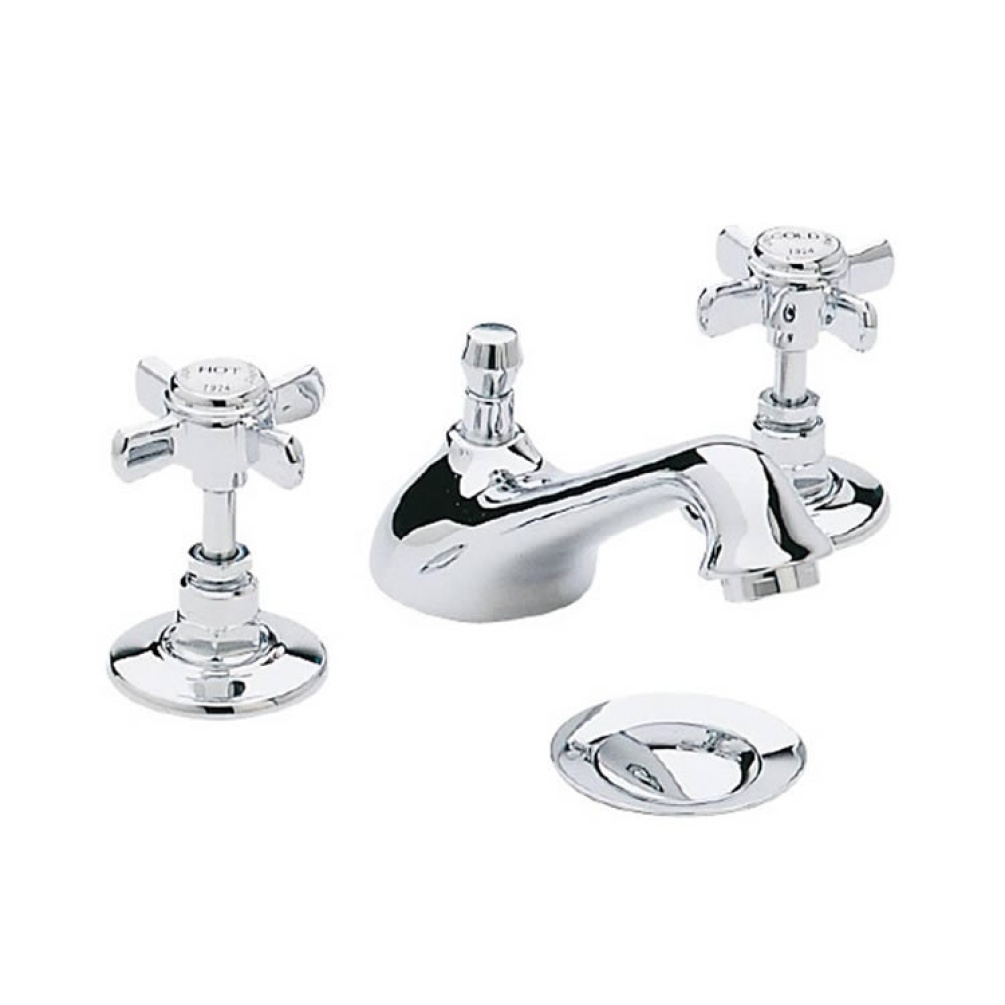 Heritage Dawlish 3 Taphole Basin Mixer Chrome Finish Image