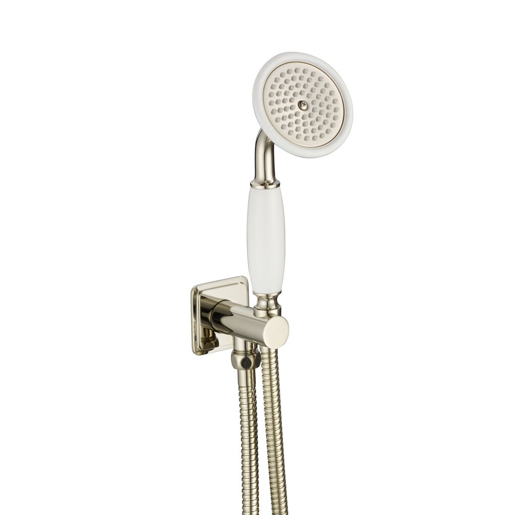 JTP Grosvenor Cross Nickel Wall Mounted Shower Handset & Holder Cut Out