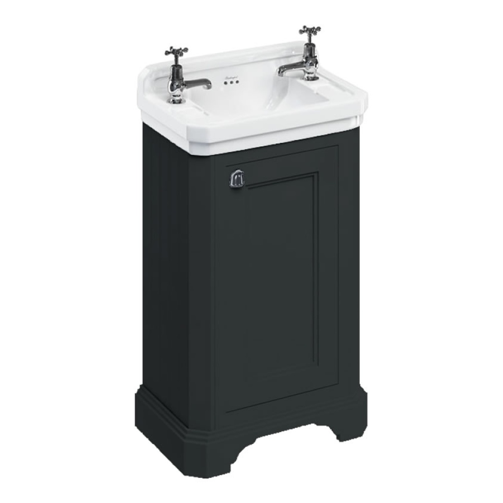 Burlington Edwardian Cloakroom Basin & Matt Black Freestanding Vanity Unit