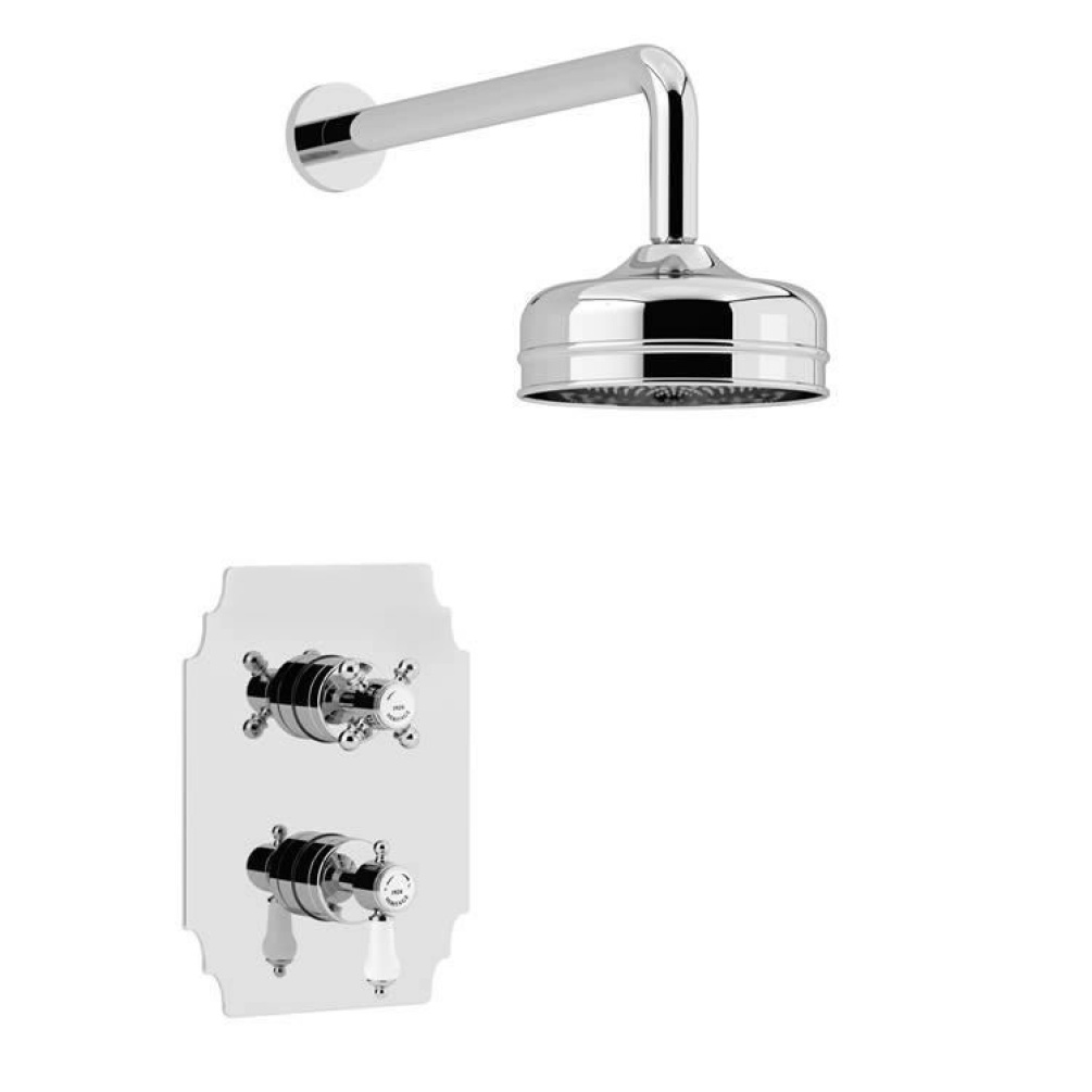 Heritage Glastonbury Recessed Shower with Premium Fixed Head Kit Chrome Finish
