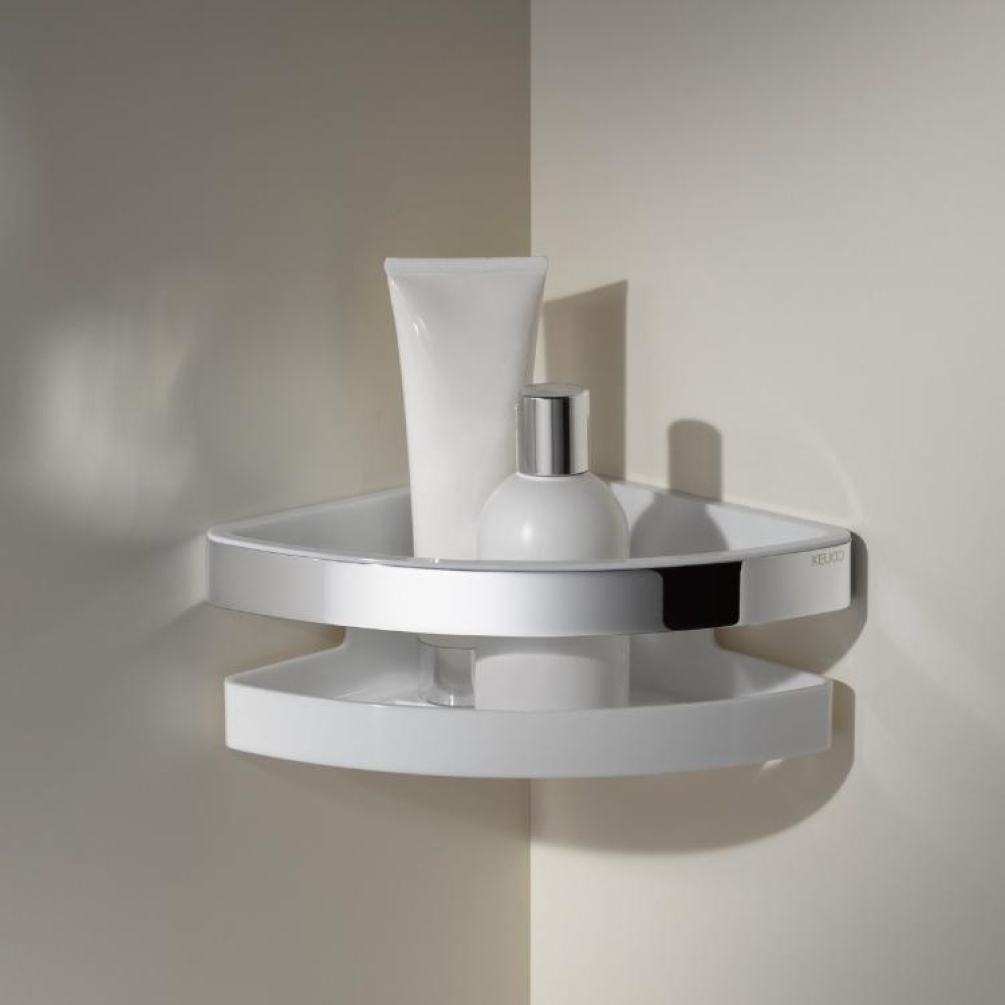 Close up product image of Keuco Collection Moll Chrome Corner Shower Basket 12757 010000/12757 010001