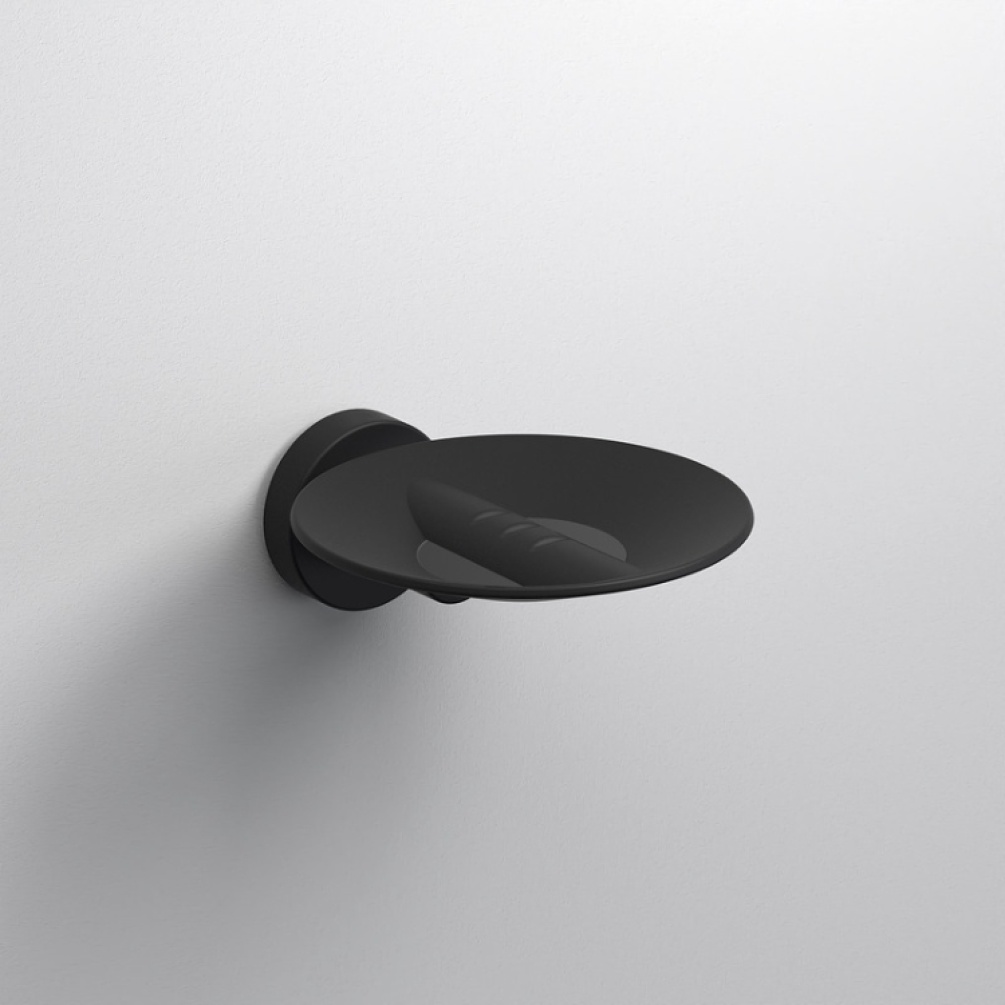 Close up product image of the Origins Living Tecno Project Black Metal Soap Dish