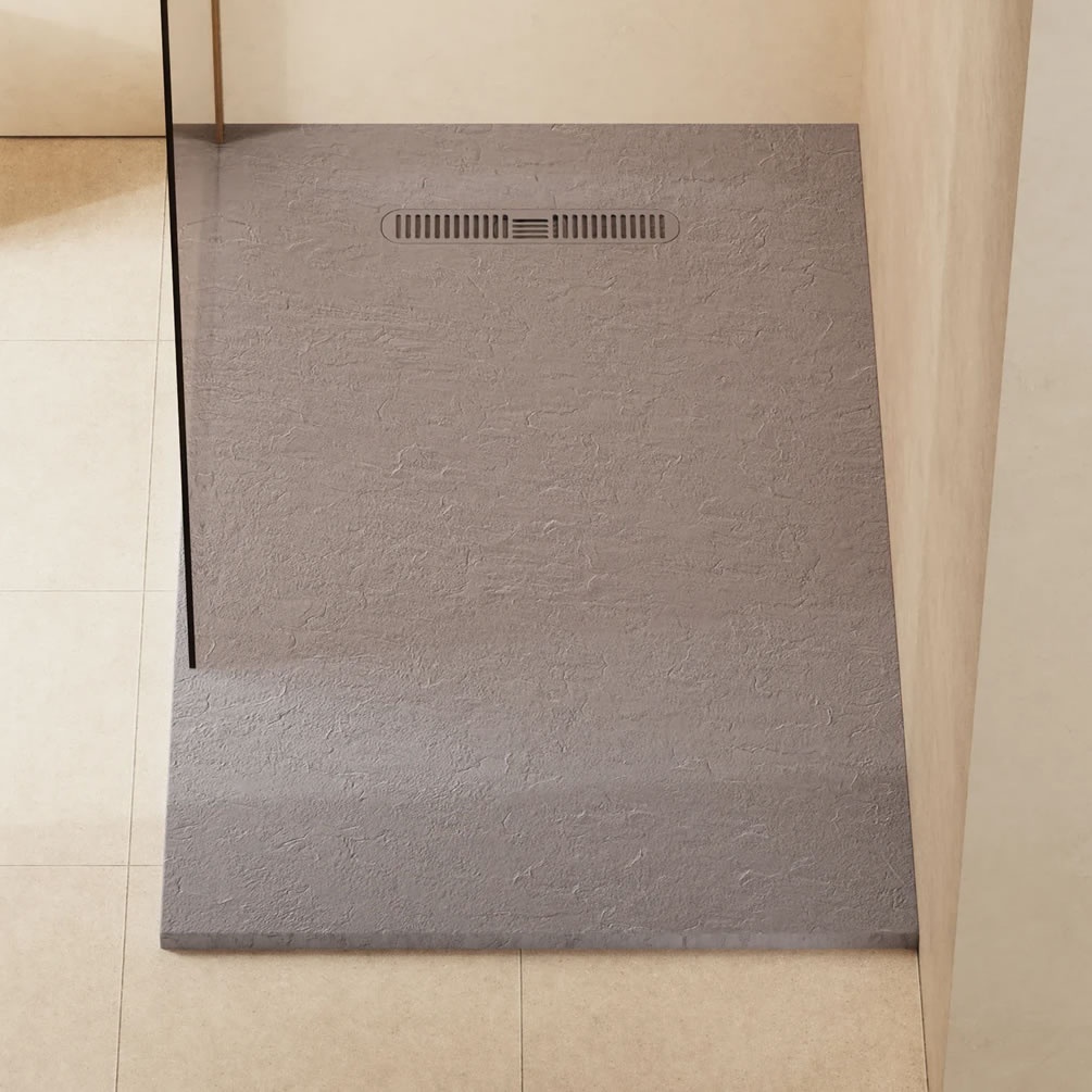 Lifestyle image of Crosswater Vito 1500mm x 900mm Light Grey Anti-Slip Rectangular Shower Tray