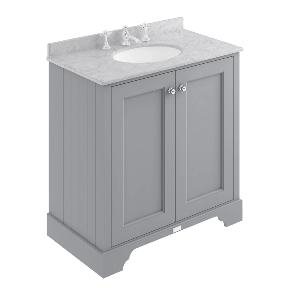 Photo of Bayswater Plummett Grey 800mm 2 Door Vanity Unit & Grey Worktop