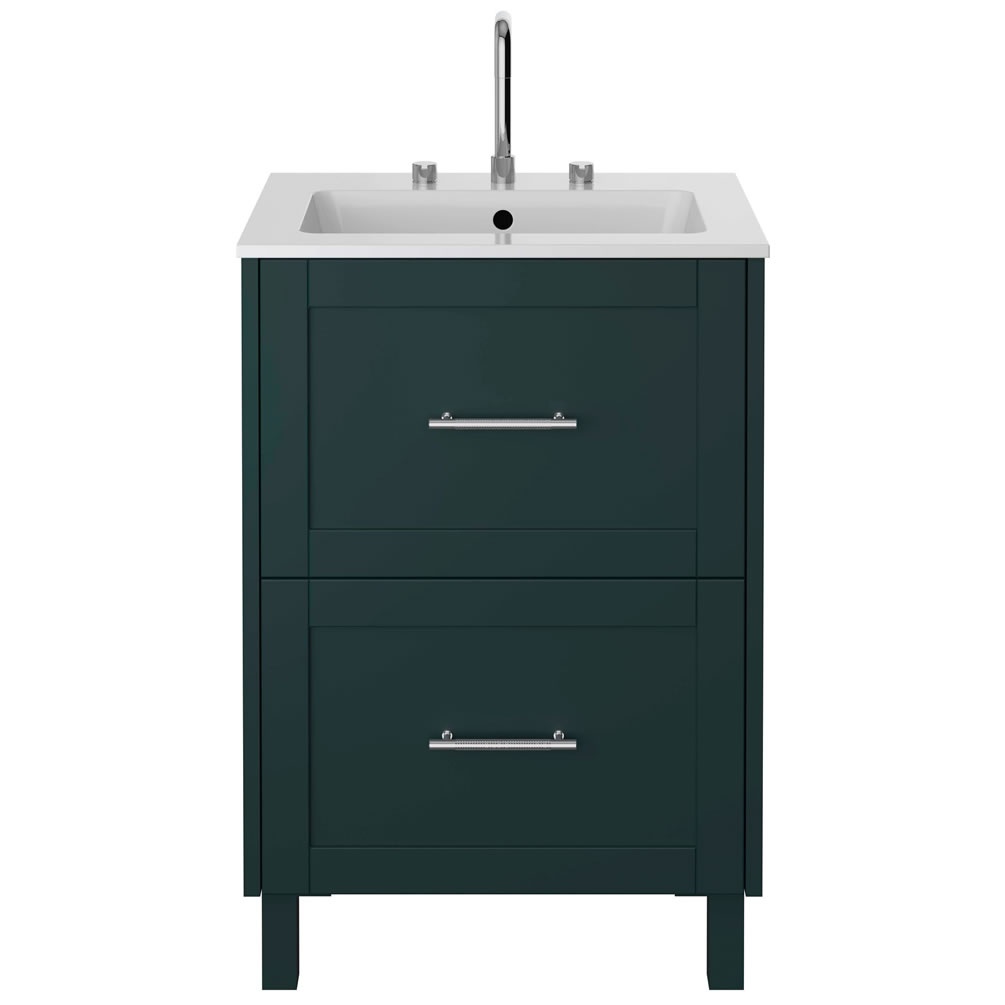 Heritage Lynton 600mm Classic Green Freestanding Vanity Unit & Basin