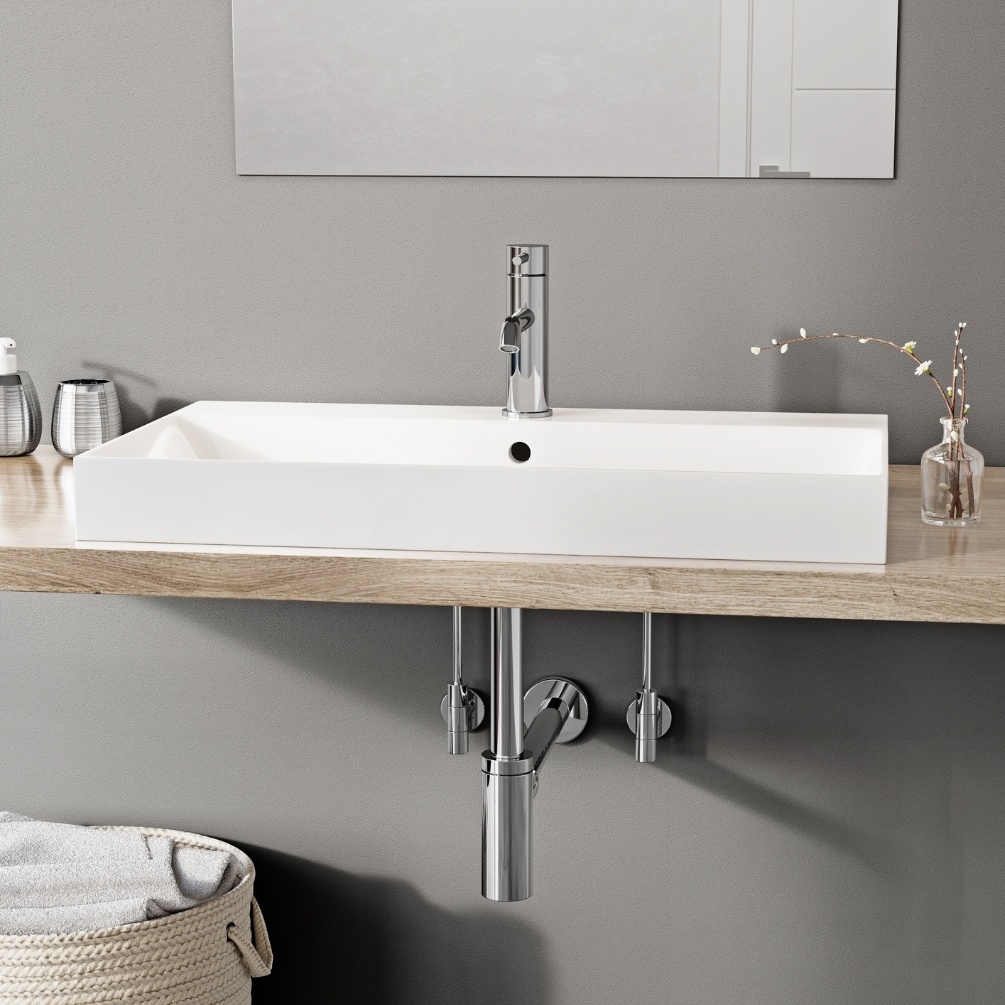 Product Lifestyle image of the Abacus Iso Chrome Mono Basin Mixer