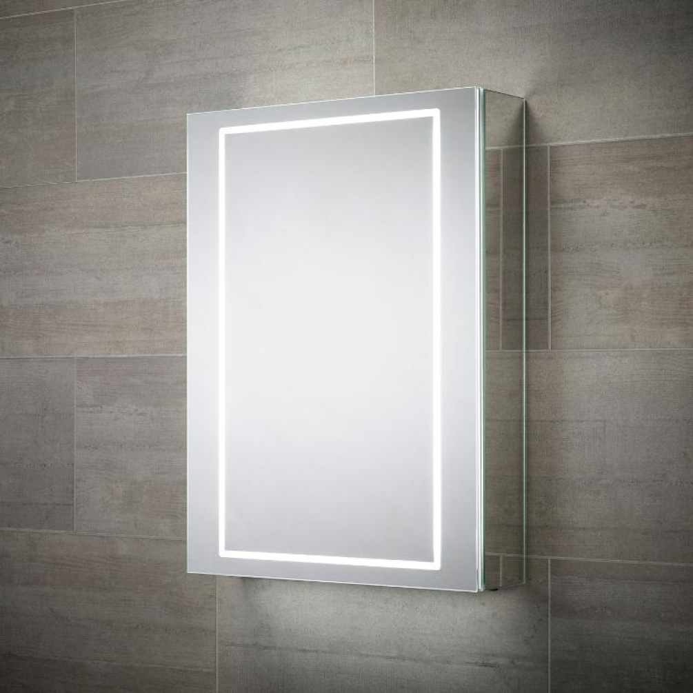 Close up product image of closed Sensio Sonnet Single Door LED Mirror Cabinet SE30194C0