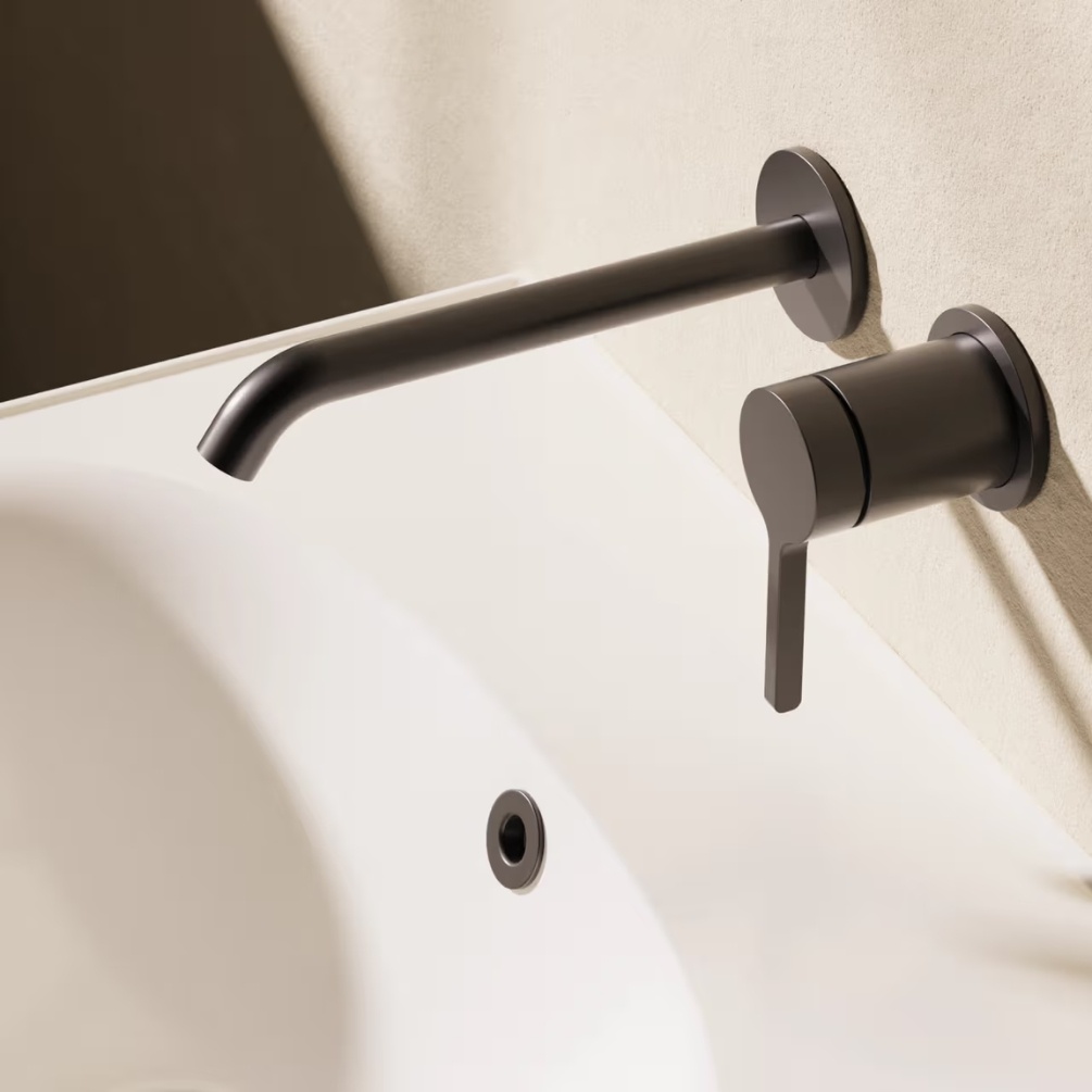 Crosswater Mada Matt Black Wall Mounted Basin Mixer Tap Lifestyle