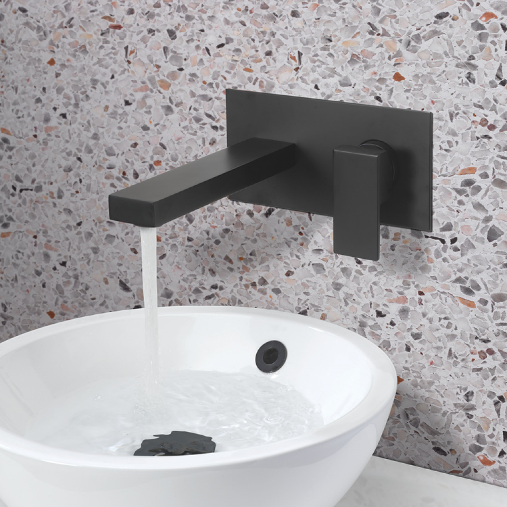 Lifestyle Photo of Crosswater Verge Matt Black Basin 2 Hole Set