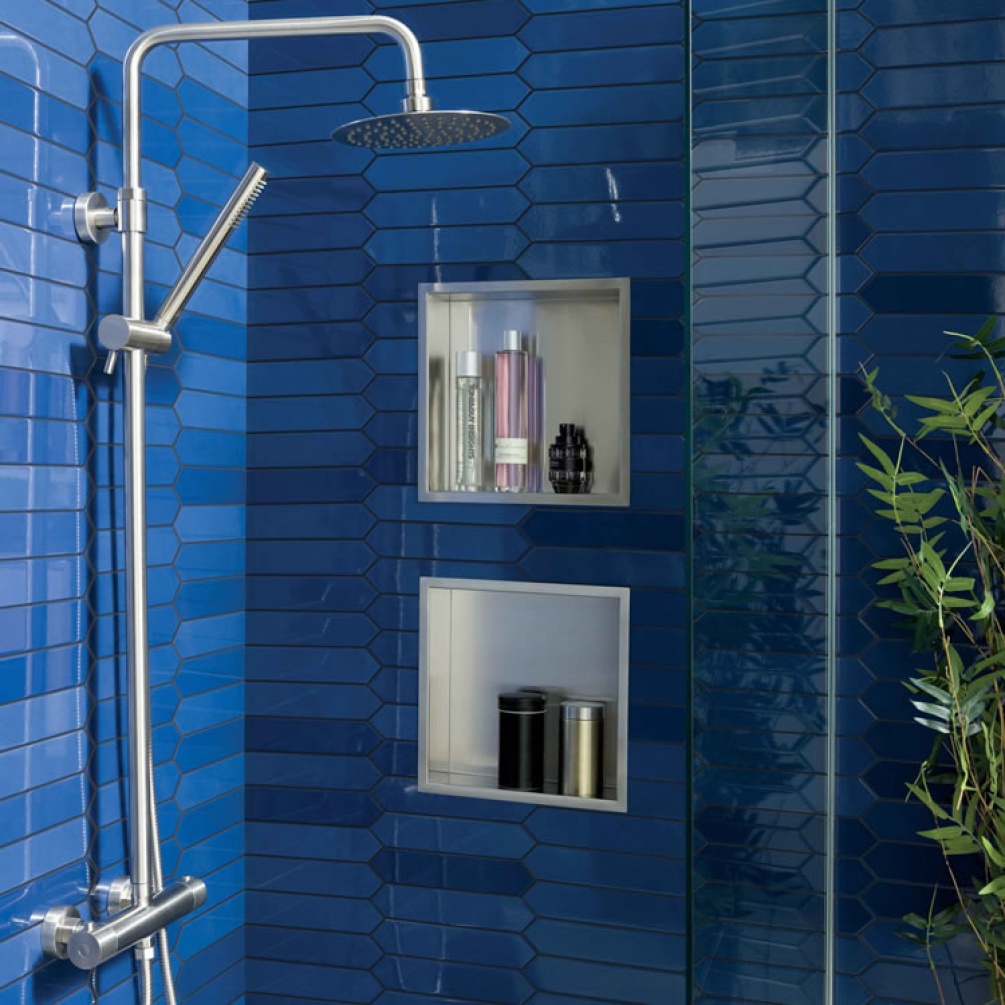 Photo of JTP Inox Thermostatic Bar Valve with 2 Outlets, Adjustable Riser & Kit Cutout