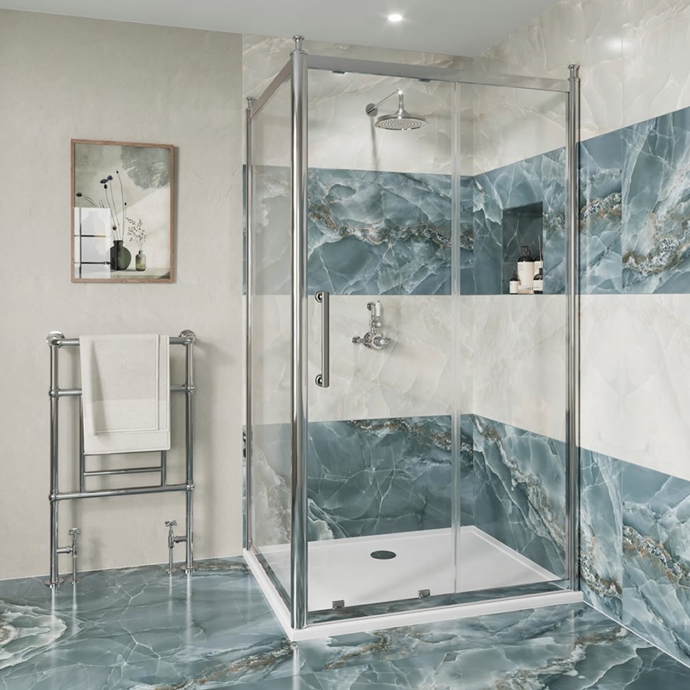 Burlington Classique 1909 1200mm Chrome Sliding Shower Door With Side Panel