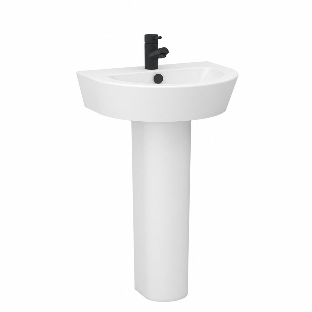 Imex Arco Full Pedestal Basin Matt Black Cut Out