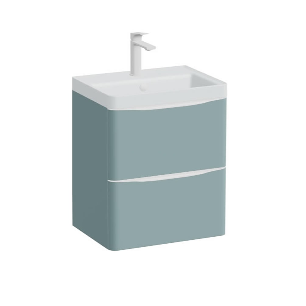 Vado Cameo 500mm Cove Blue Wall Hung 2 Drawer Vanity Unit & Arctic White Basin