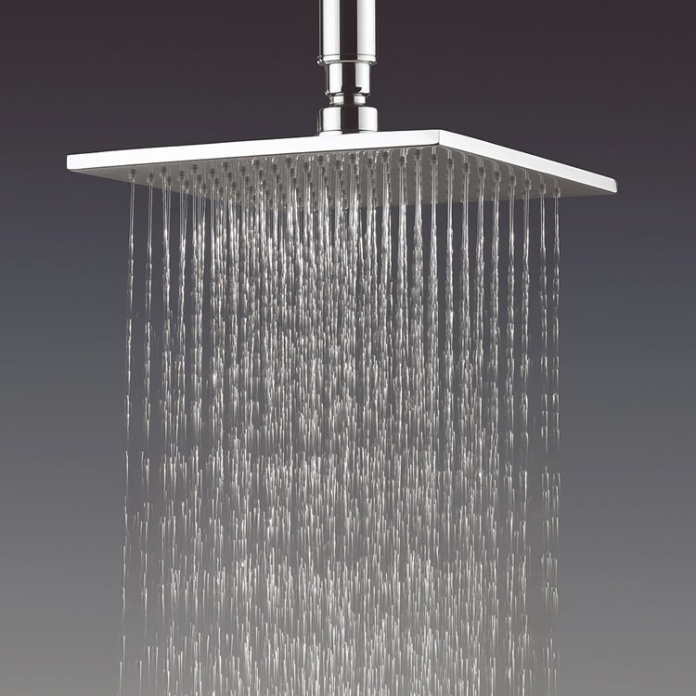 Close up product lifestyle image of the Crosswater Zion 200mm Easy Clean Shower Head