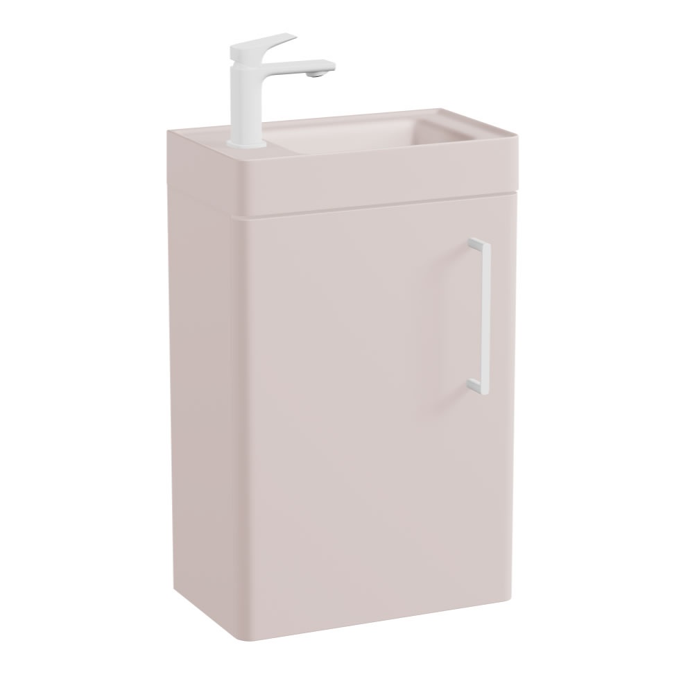 Vado Cameo 400mm Pink Clay Wall Mounted Vanity Unit & Pink Basin - Left Hand