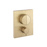 Photo of Crosswater MPRO Brushed Brass Twin Outlet Crossbox Push Shower Valve Cutout