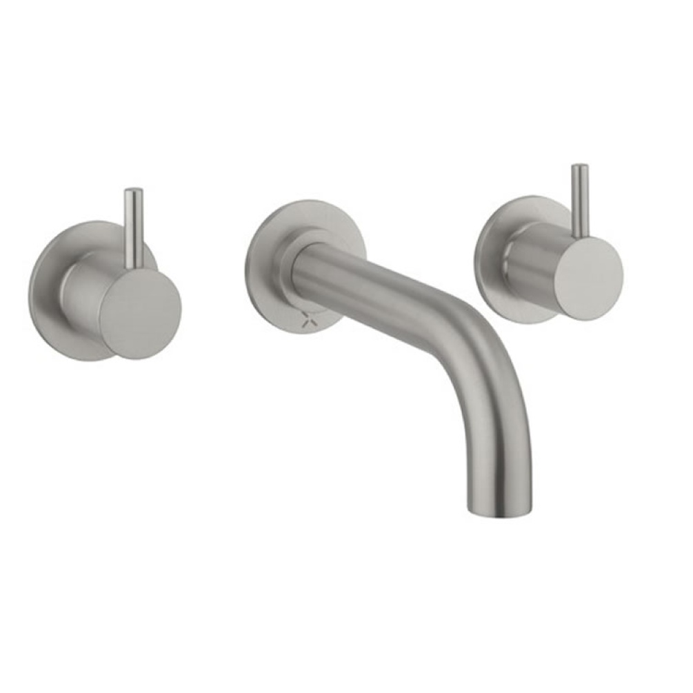Crosswater MPRO Brushed Stainless Steel Wall Mounted Bath 3 Hole Set