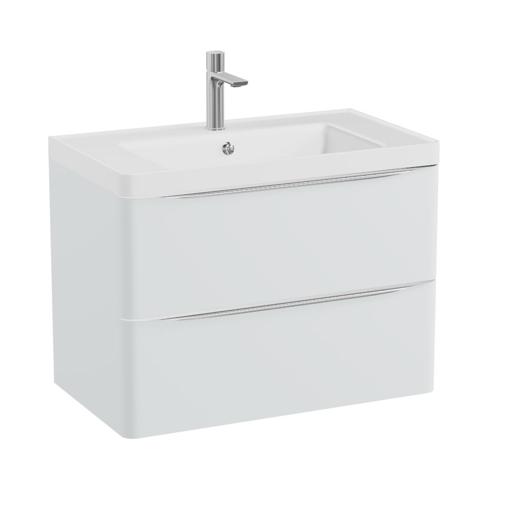 Vado Cameo 800mm Arctic White Wall Mounted Vanity Unit & Mineral Cast Basin
