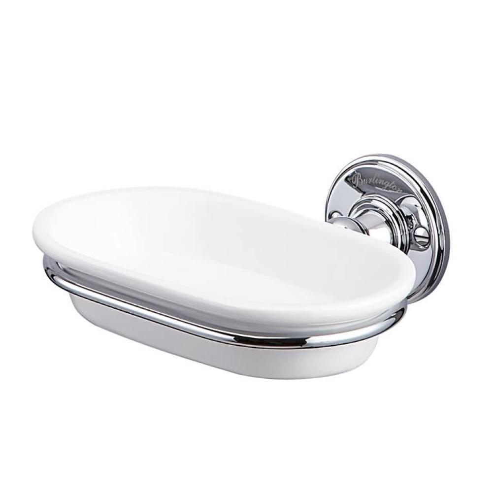 Product Cut out image of the Burlington Chrome Soap Dish