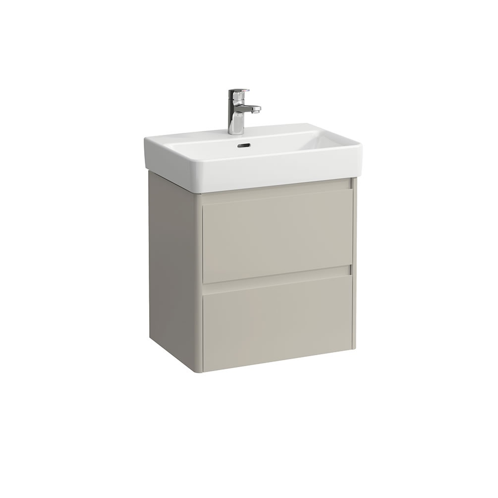 Cutout image of Laufen Base 2.0 Grey White 550mm Wall-Hung Vanity Unit & Basin