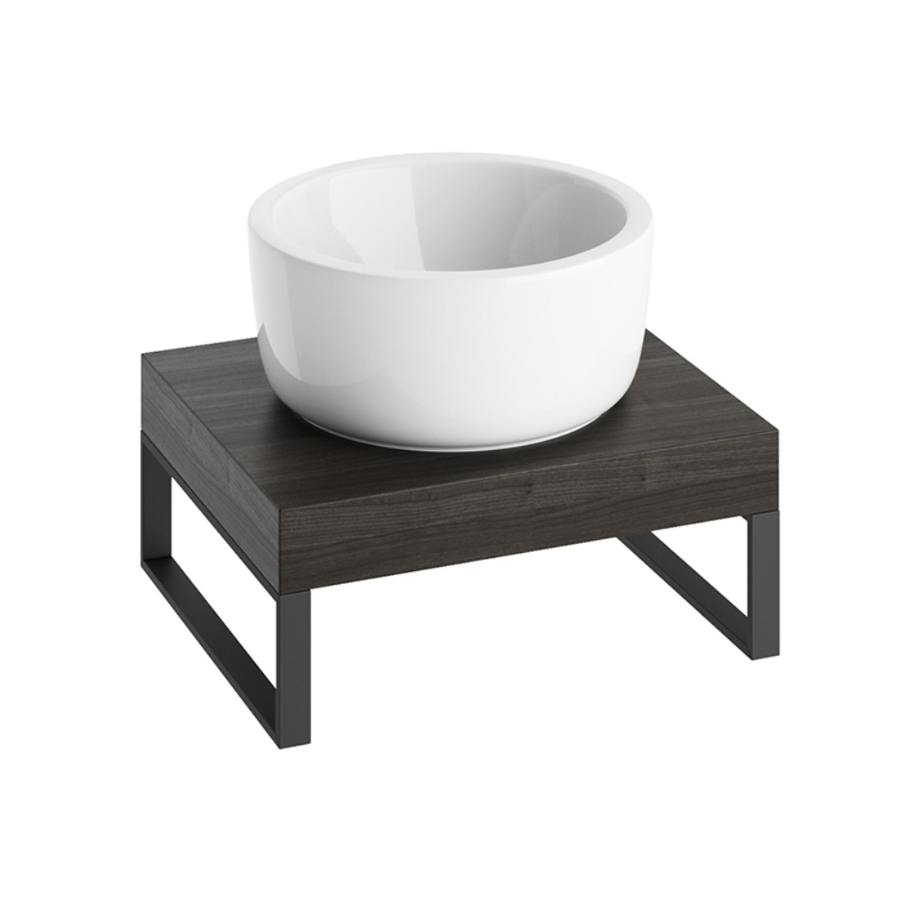 Product Cut out image of the Abacus Concept Cloud Lava 500mm Shelf with Matt Black Towel Hangers
