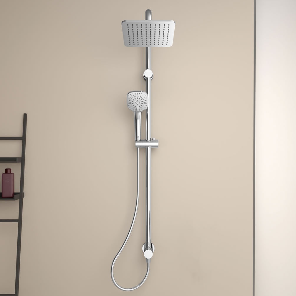 Lifestyle image of Ideal Standard Idealrain Exposed Square Shower System Kit