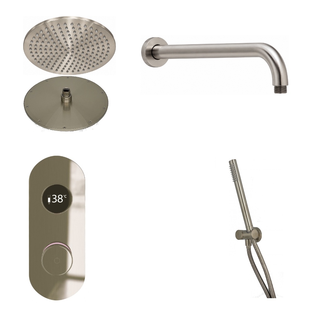Ted Togo Brushed Nickel Oval Valve Wall Arm