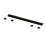 Product cut out image of the Abacus Elements Linear 600mm Matt Black Waste Cover Plate