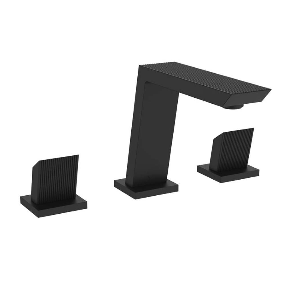 Crosswater Limit Matt Black Deck Mounted Basin 3 Hole Set