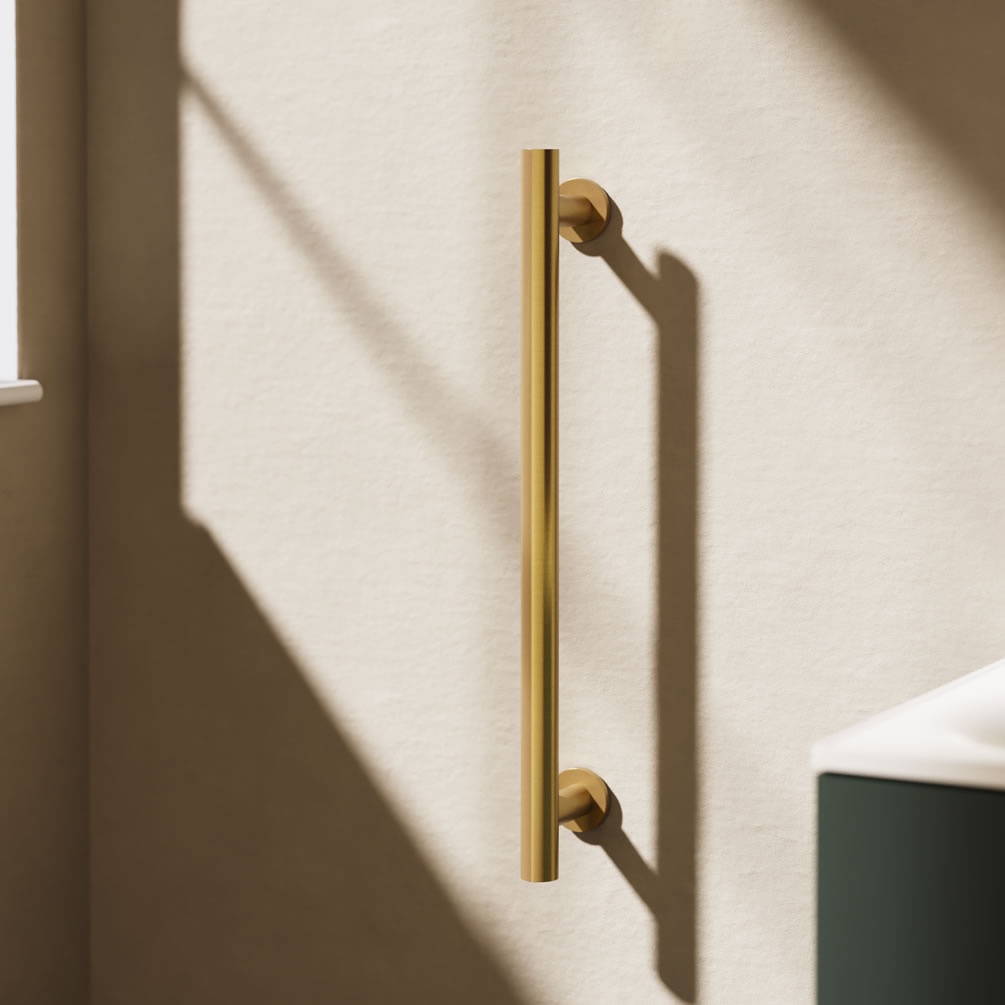 Lifestyle image of Crosswater Brushed Brass 600mm Grab Bar