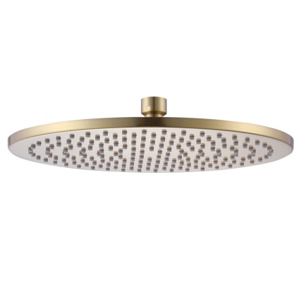 Cutout image of Sanctuary Apex Brushed Brass 250mm Ultra Slim Shower Head