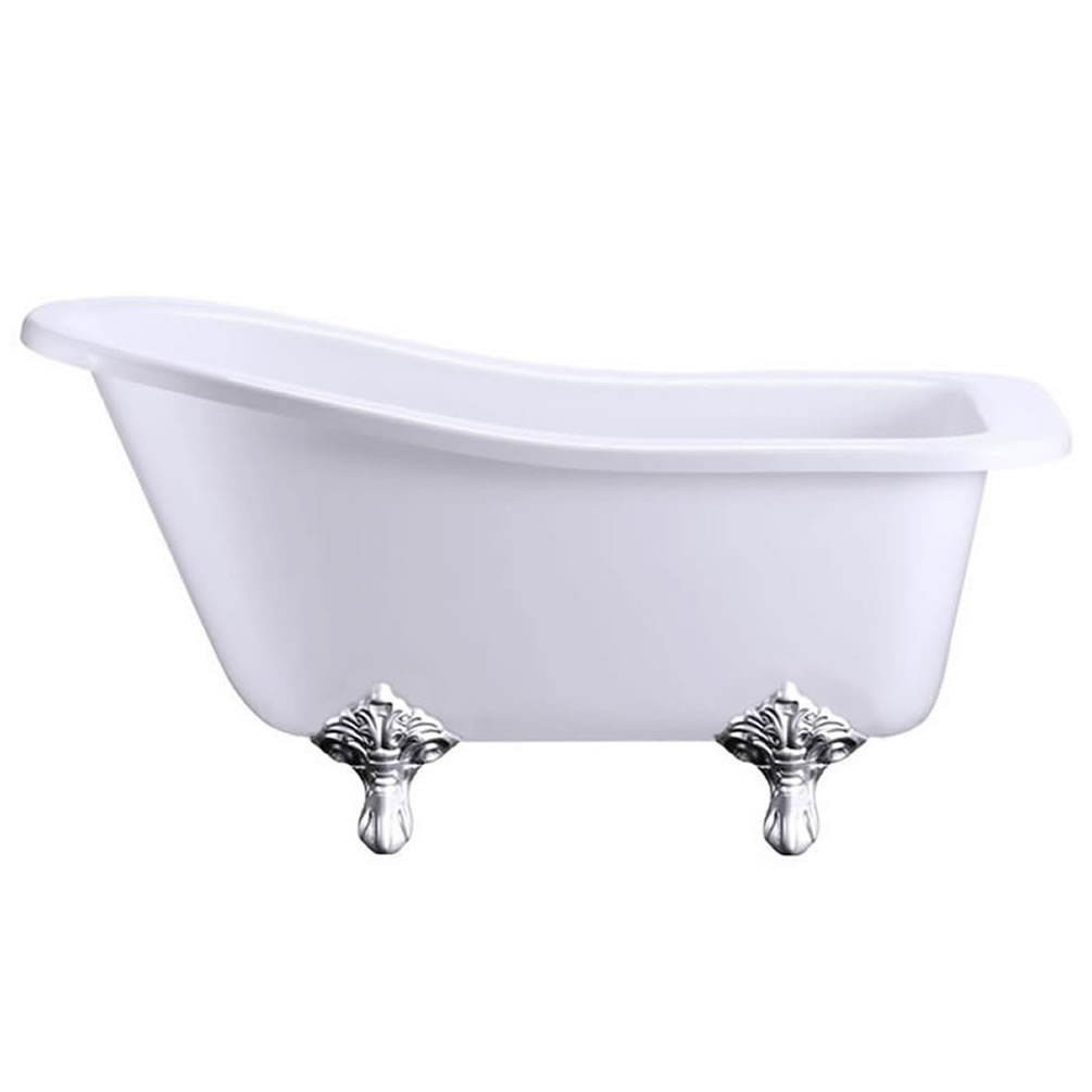 Burlington Buckingham Freestanding Slipper Bath With Chrome Traditional Feet