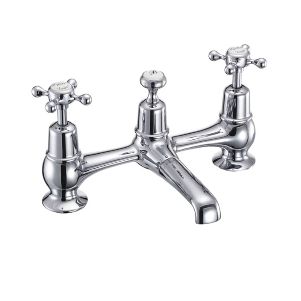 Product Cut out image of the Burlington Claremont 2 Tap Hole Bridge Basin Mixer
