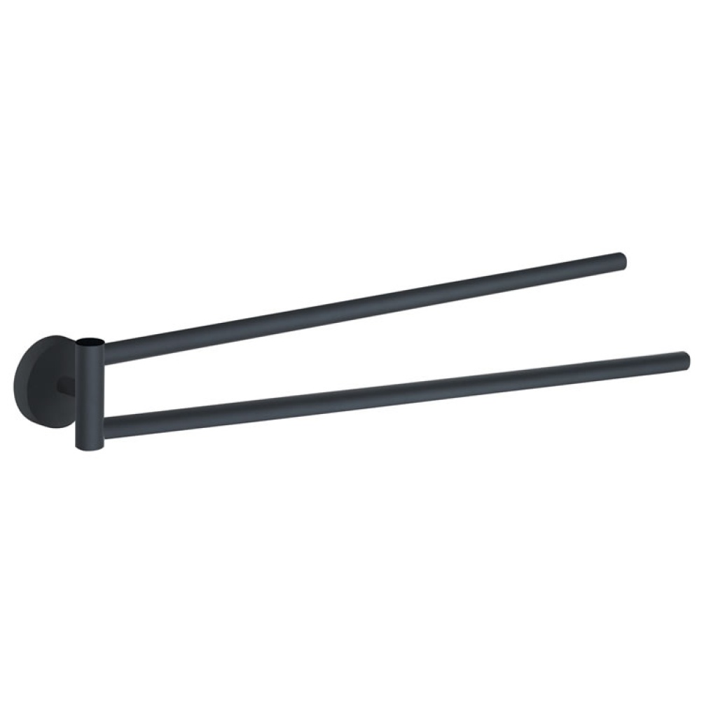 Cutout image of Origins Living Gedy Eros Double Swing Towel Rail matt black.