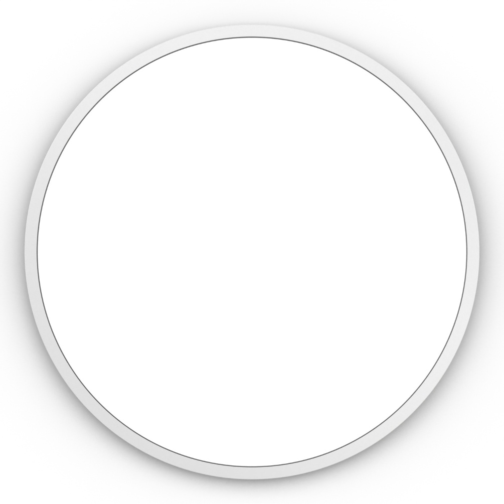 Front facing cut out image of the Origins Living Docklands 600mm x 600m White Round Mirror B375677