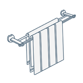 iconography image of a double bar/rail towel holder