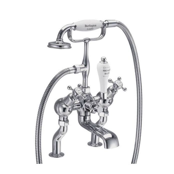 Product Cut out image of the Burlington Claremont Angled Bath Shower Mixer