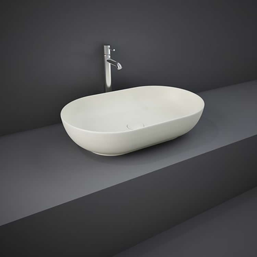 Photo Of RAK Feeling Matt Greige 550mm Oval Countertop Basin