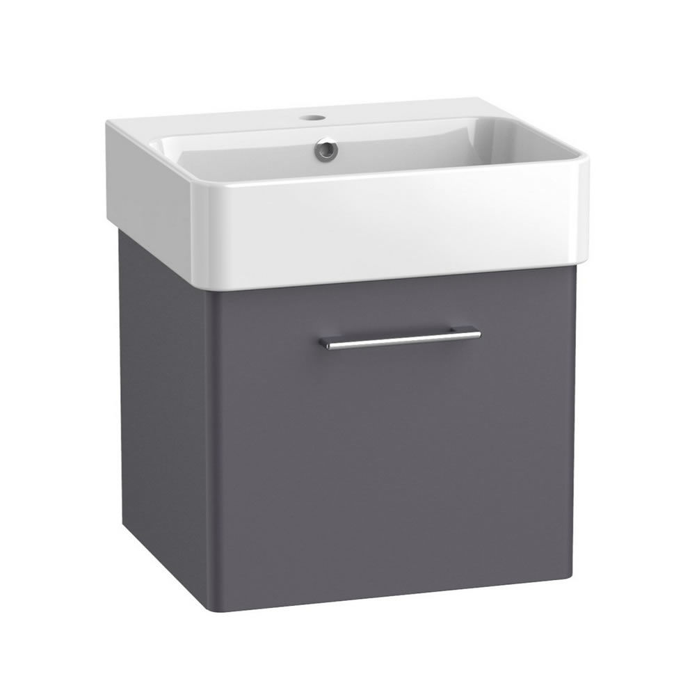 Tavistock Arlo 500mm Matt Storm Grey Wall Hung Vanity Unit & Basin