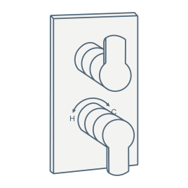 iconography image of a concealed recessed shower valve