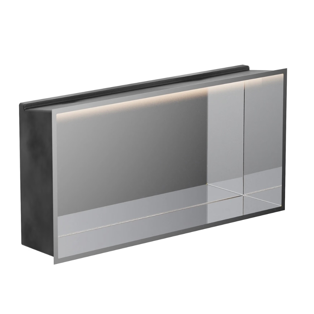 Crosswater Chrome 610 x 120mm Shallow LED Shower Niche Cut Out