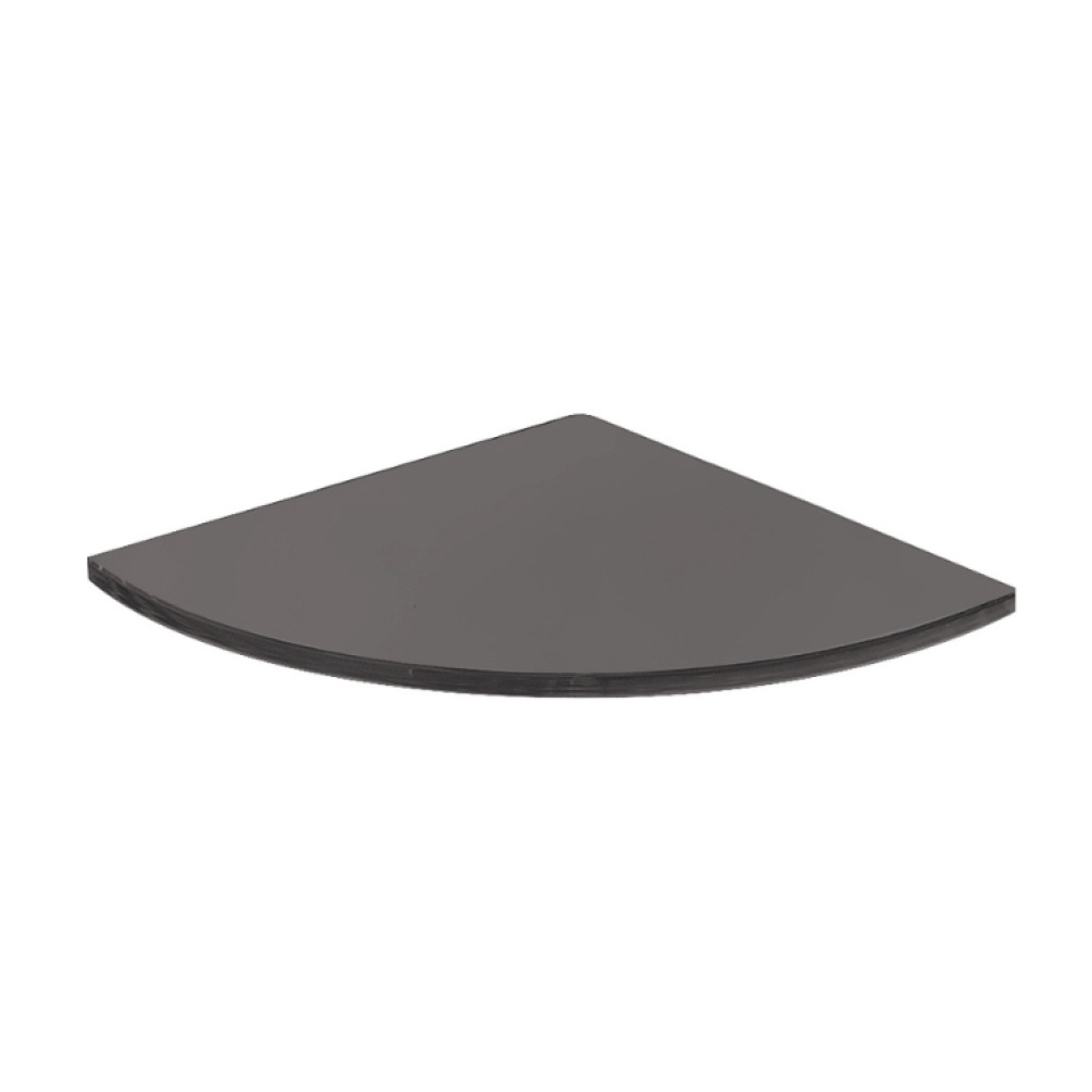 Product Cut out image of the Origins Living Pier Black Glass Corner Shelf