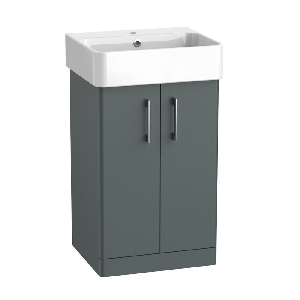 Tavistock Arlo 500mm Matt Viridian Green Freestanding Vanity Unit & Basin