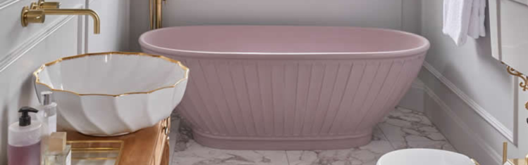 Close up product lifestyle image of BC Designs Casini 1680mm Freestanding Bath