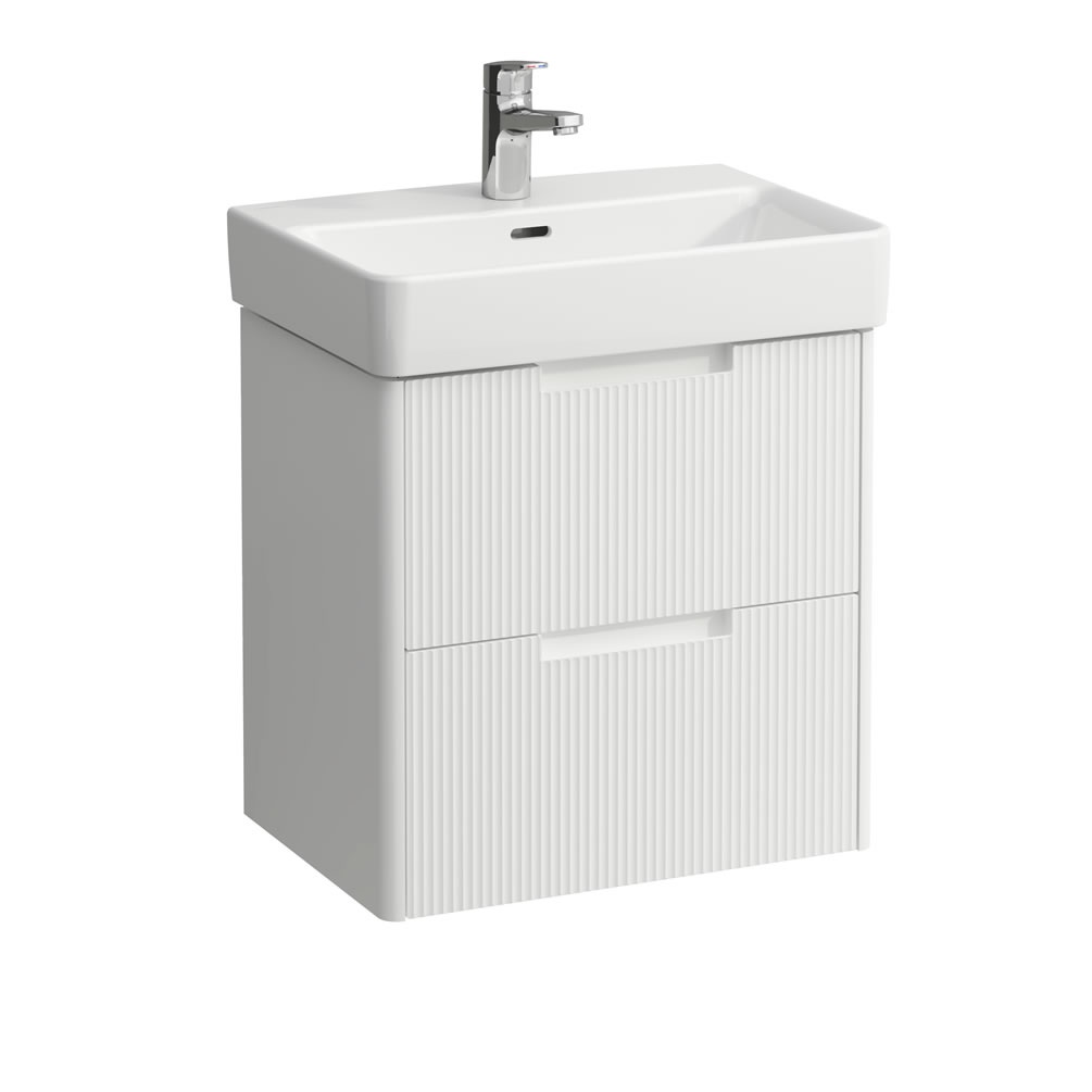 Cutout image of Laufen Juna Matt White 550mm Compact Wall-Hung Vanity Unit & Basin